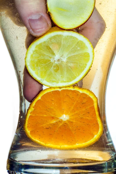 Frutas de naranja en rodajas en detalle —  Fotos de Stock