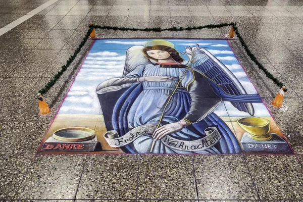 Pintura de piso de Santa María como Ángel — Foto de Stock