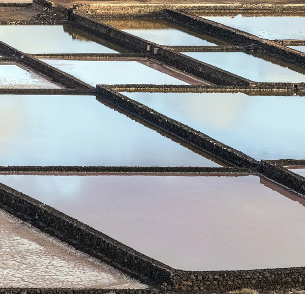 Sós finomító, sóoldatban a Janubio, Lanzarote, Spanyolország — Stock Fotó