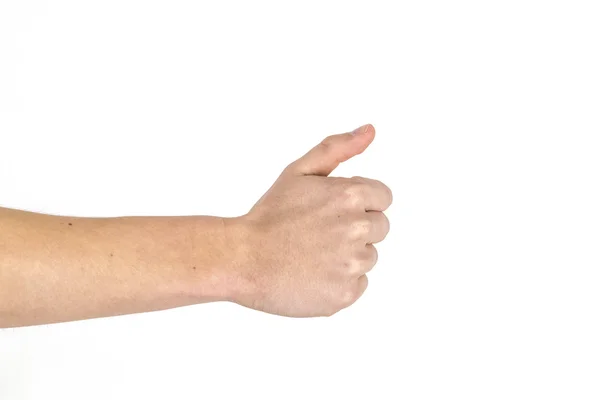 Thumbs up sign with hand — Stock Photo, Image