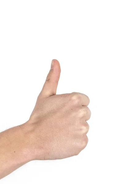 Thumbs up sign with hand — Stock Photo, Image