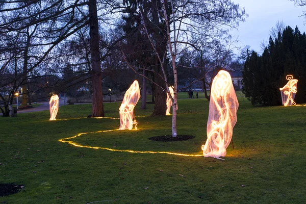 Winterlichter en el jardín de palmeras — Foto de Stock