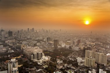 Bangkok içinde günbatımı manzarası