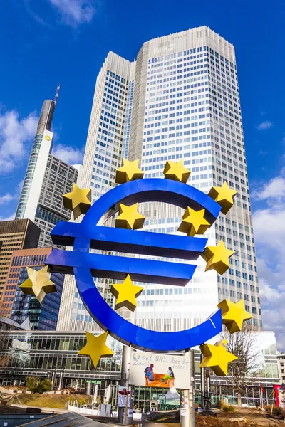 Euro signe en frankfurt — Photo