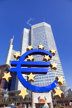 büyük euro simgesi ve afiş bizim gelecek hakkında konuşmak izin