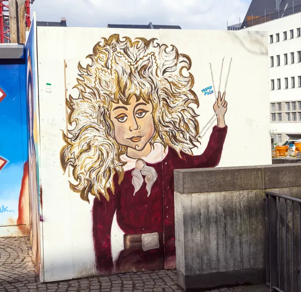 Struwwelpeter schilderen op een muur — Stockfoto