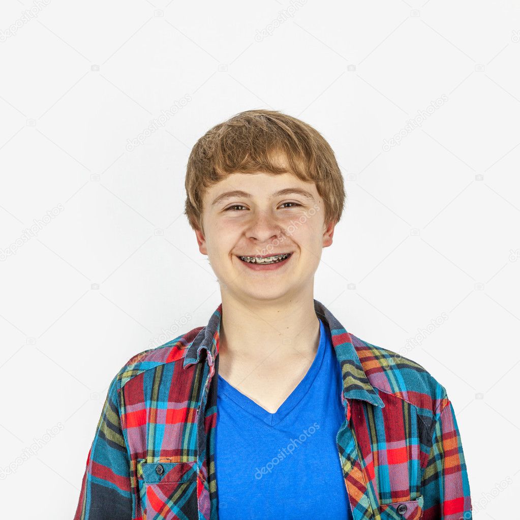 happy friendly teenage boy