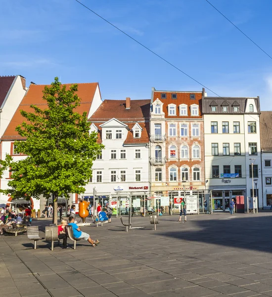 Pohled na historické centrum Erfurtu, Německo — Stock fotografie