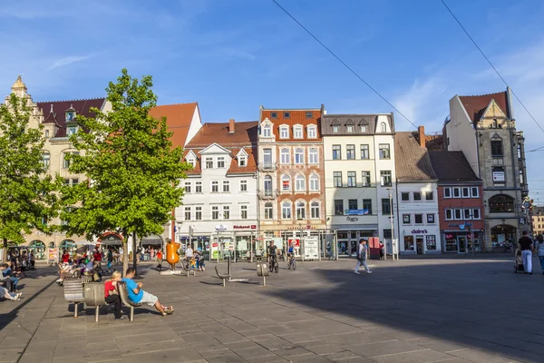 Utsikt över den historiska stadskärnan i Erfurt, Tyskland — Stockfoto