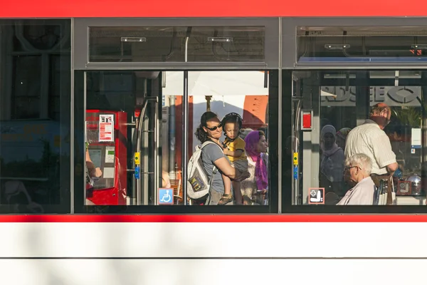 People in a public bus in Erfurt, Germany. — Stock Photo, Image