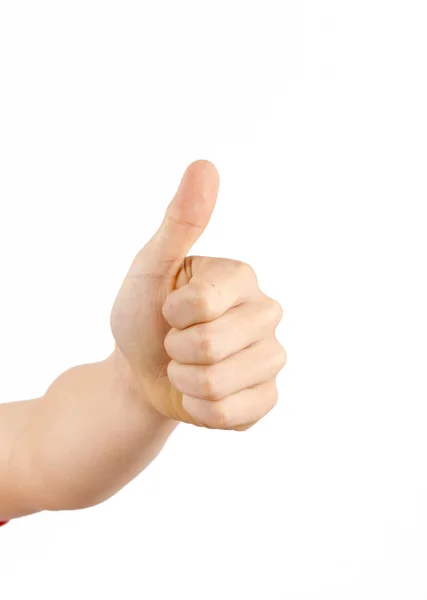 Cute boy giving a thumbs up sign — Stock Photo, Image