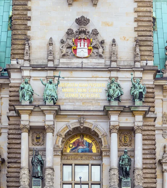 Hamburgo, Câmara Municipal, detalhe da Câmara Municipal ou Câmara Municipal de Hamb — Fotografia de Stock