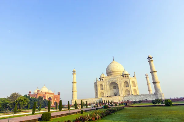 Taj mahal gündoğumu ışık — Stok fotoğraf