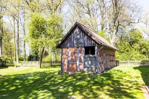 Half timbered house under clear blue sky — Stock Photo, Image