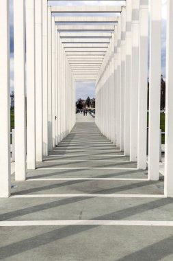 modern pergola in Schlossgarten, Schwerin  clipart