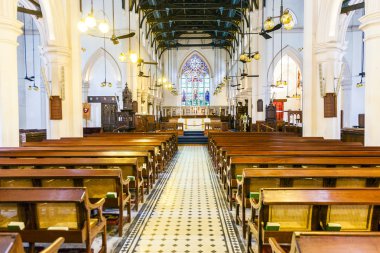 famous St. Johns Cathedral  in Hong Kong clipart