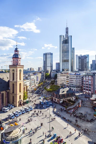 Skyline de Frankfurt em Hauptwache — Fotografia de Stock