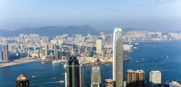 Hong kong pohled z victoria peak na panorama — Stock fotografie