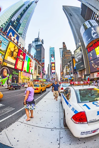 Times Square em Nova York em luz da tarde — Fotografia de Stock