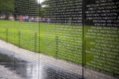 Names of Vietnam war casualties at Veterans Memorial
