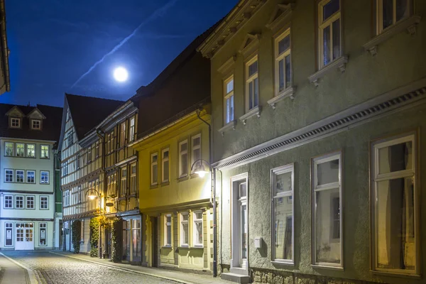 Muehlhausen by night with view to old city gate — Stock Photo, Image