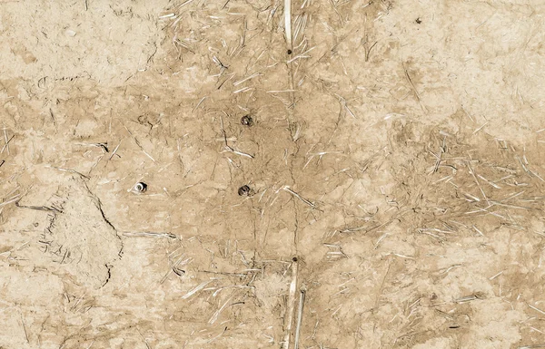 Pattern of old historic wall filled with mud and straw — Stock Photo, Image