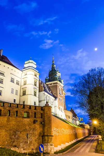 Wawel Hill på natten - Krakow — Stockfoto