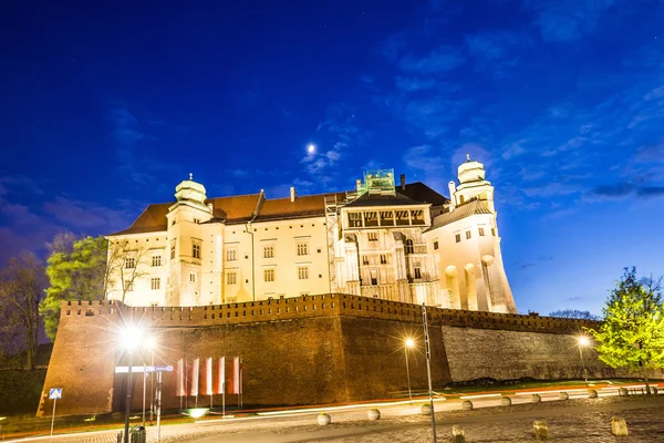 Wzgórze Wawel nocą - Kraków — Zdjęcie stockowe