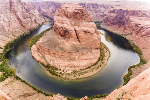 Ferradura dobrar na página, Arizona, rio colorado — Fotografia de Stock