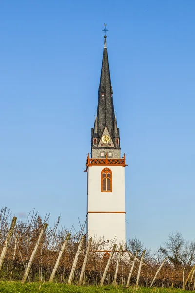 Wieża św martin kościoła w eltville erbach — Zdjęcie stockowe