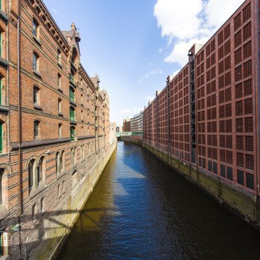 Speicherstadt (depo bölgesi) Hamburg, Almanya 