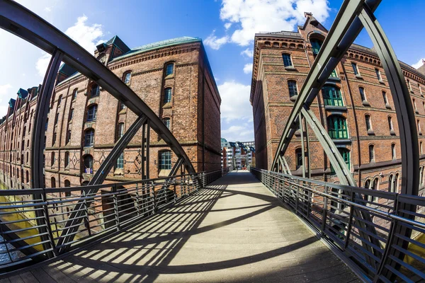 Speicherstadt (distretto dei magazzini) ad Amburgo, Germania — Foto Stock