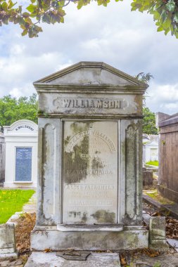 Lafayette cemetery in New Orleans with historic Grave Stones  clipart