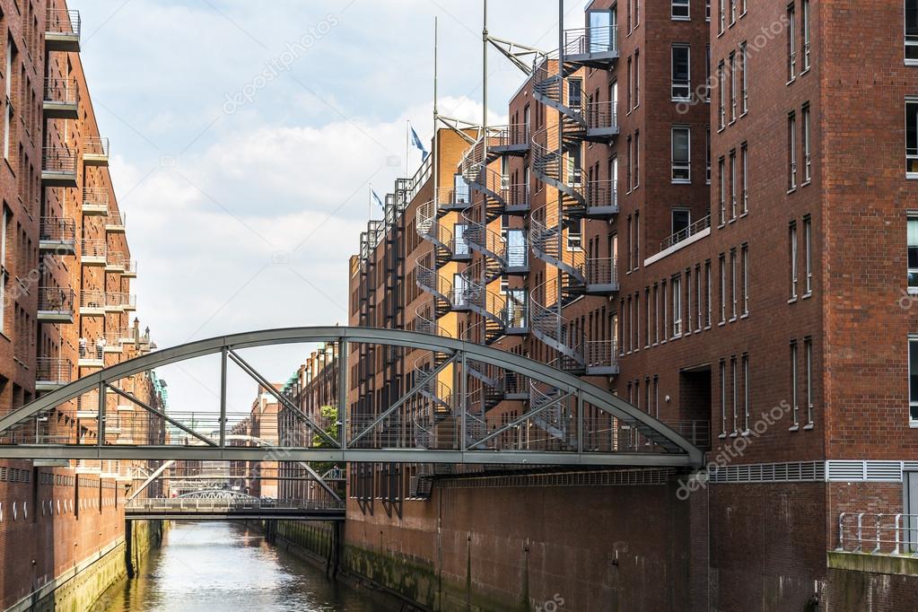 Warehouses in Speicherstadt in Hamburg, Germany 