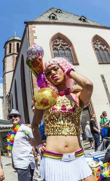 People at christopher street day in Frankfurt — Stock Photo, Image