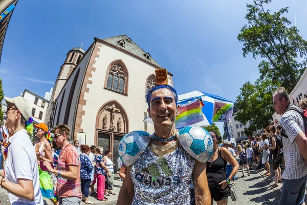 People at christopher street day in Frankfurt — Stock Photo, Image