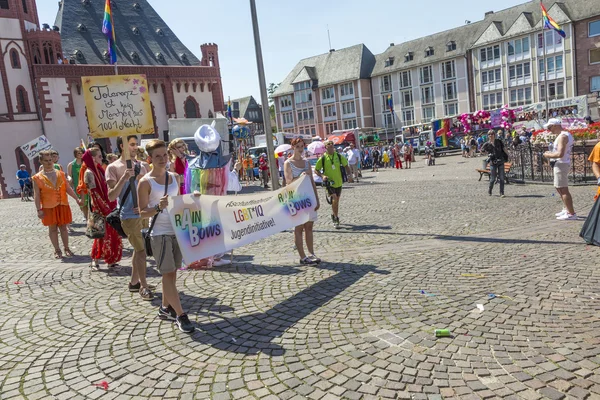 Oameni la Christopher Street das în Frankfurt — Fotografie, imagine de stoc