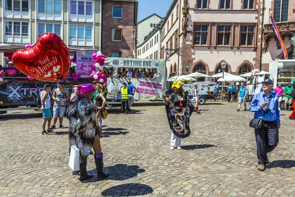 Lidé v das christopher street ve Frankfurtu — Stock fotografie