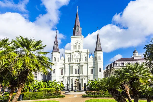 Bela Catedral de Saint Louis no Bairro Francês em New Orl — Fotografia de Stock