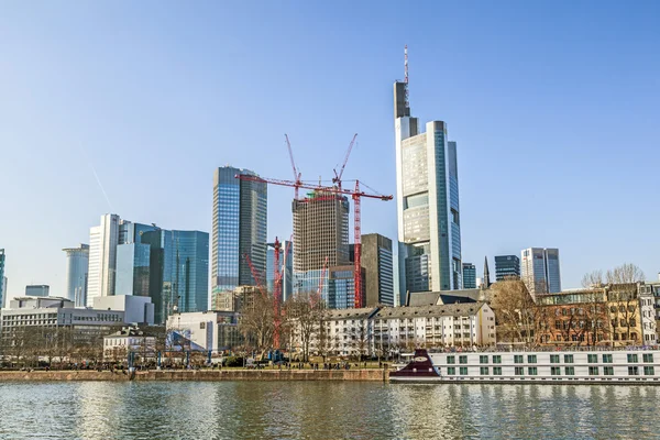 Frankfurt Skyline, Németország — Stock Fotó