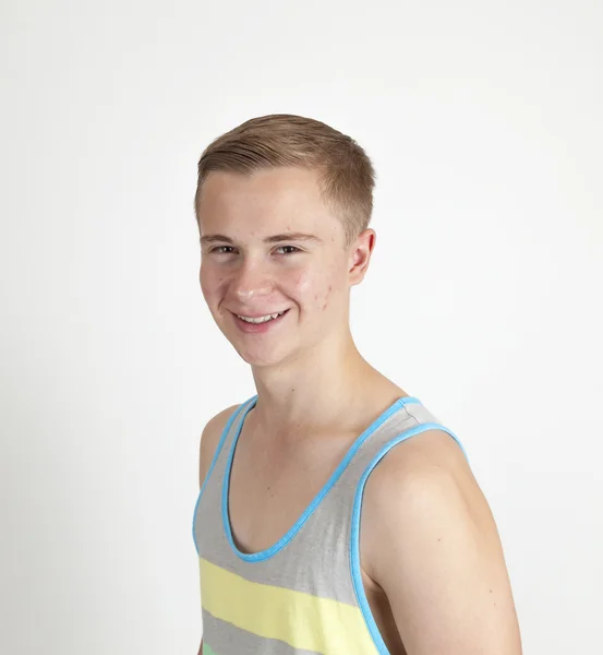 Portrait of a positive adolescent boy in puberty — Stock Photo, Image