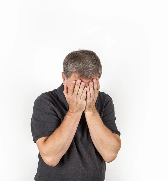 Handsome middle age man studio portrait on a white background — Stock Photo, Image