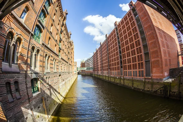 Speicherstadt (distretto dei magazzini) ad Amburgo, Germania — Foto Stock