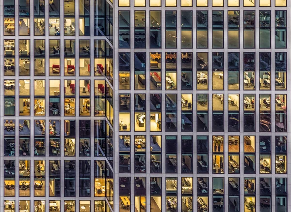 Frankfurt Alemania Ene 2017 Fachada Edificio Oficinas Frankfurt Por Noche —  Fotos de Stock