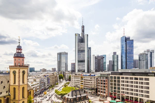 Skyline frankfurt hauptwache ile görüntüleme — Stok fotoğraf