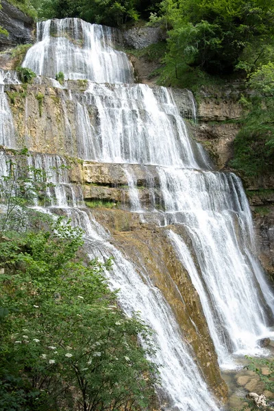 Cascades Herisson Verano Región Del Jura Francia —  Fotos de Stock