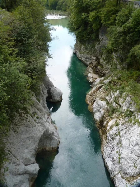 Velika Korita Eller Great Canyon Des Soca River Bovec Slowenien — Stockfoto