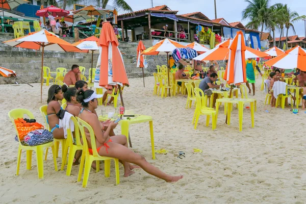 Strand Von Frances Brasilien Dezember 2016 Einheimische Genießen Den Urlaub — Stockfoto