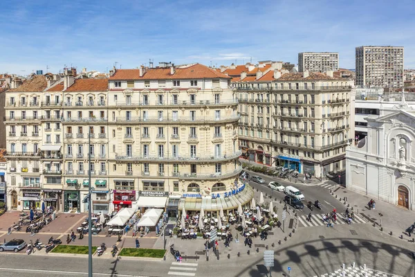 Marseille Frankrijk Maart 2015 Uitzicht Historische Promenade Oude Haven Van — Stockfoto