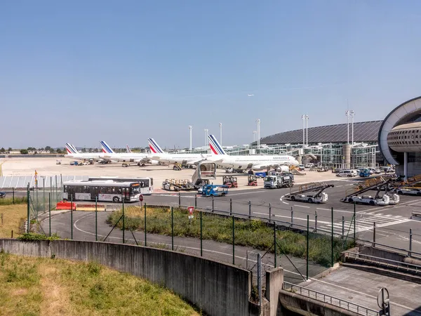 Paris France June 2015 Airfrance Aircraft Parks New Terminal Charles — Stock Photo, Image